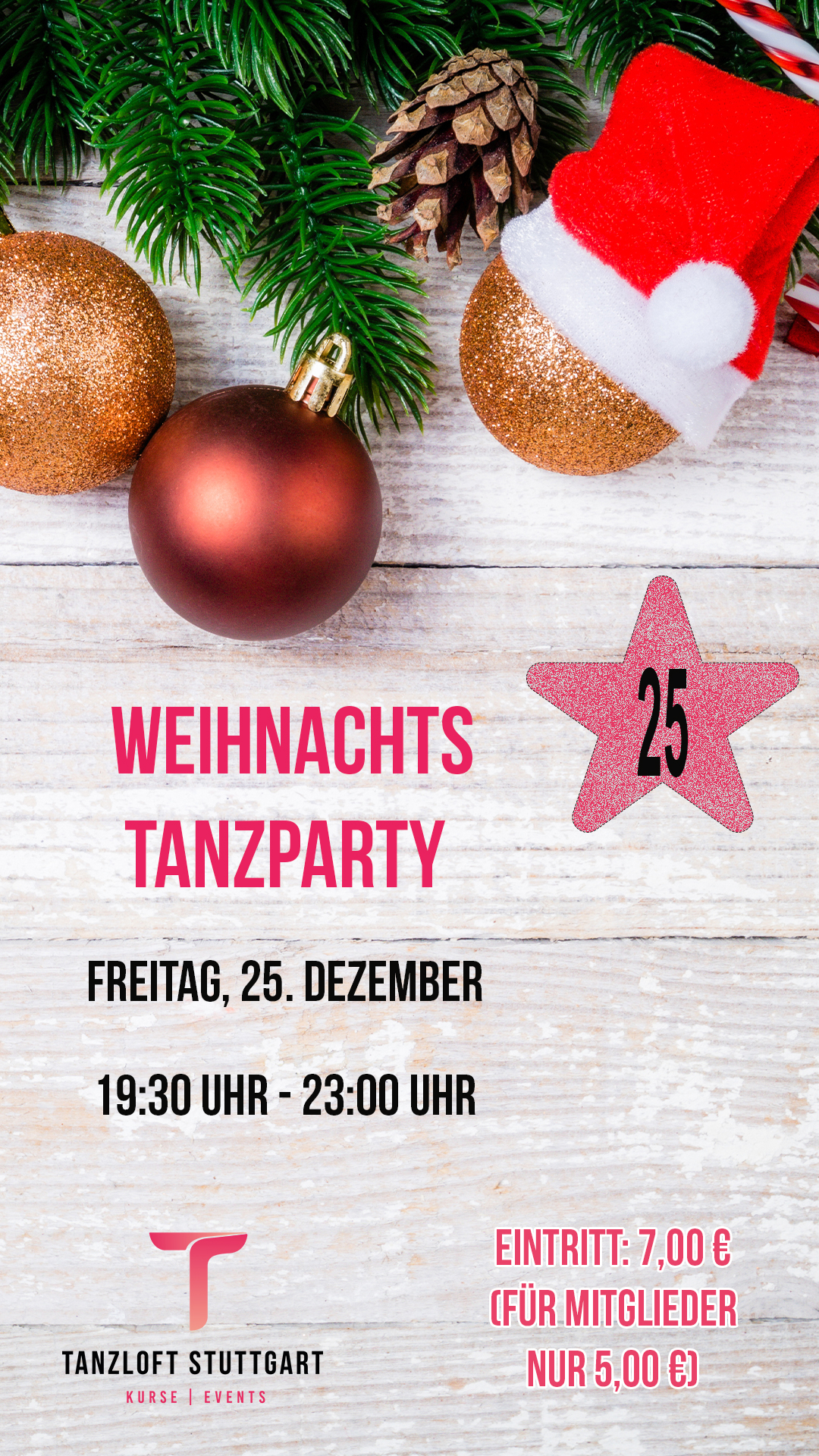 Weihnachtstanzparty am 1. Weihnachsfeiertag im Tanzloft Stuttgart
